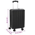 vidaXL Kufor so zámkom Čierna 43 x 27 x 66 cm ABS plast