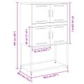 vidaXL Komoda olivovozelená 68,5x38,5x107 cm oceľ