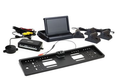 Parkovací asistent TFT02 4,3" s kamerou HD-402-LED 4 senzory čierna Truck