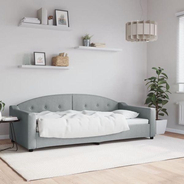 vidaXL Posteľný rám bledosivý 90x200 cm látka