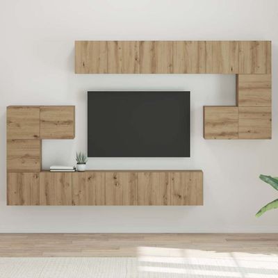 vidaXL Zostava TV skriniek 10 pcs Remeselný dub Kompozitné drevo