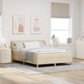 vidaXL Posteľ s pružinovým rámom s matracmi Krémová 140 x 190 cm látka