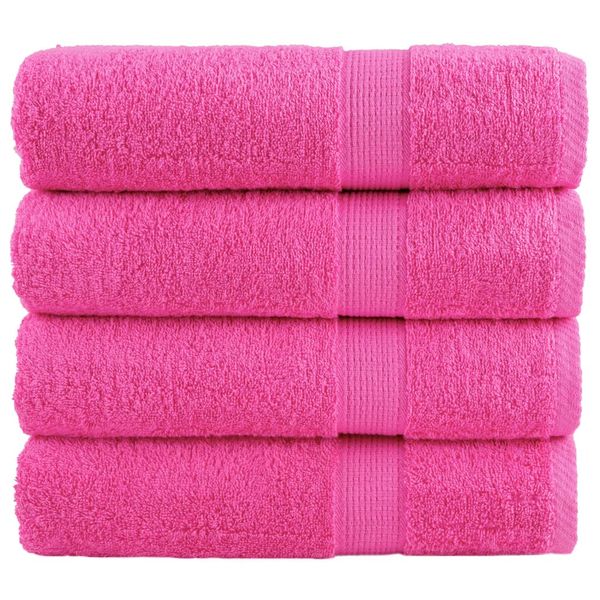 vidaXL Prémiové utierky na ruky SOLUND 4 ks ružové 50x100 cm 600 g/m²