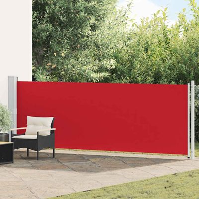 vidaXL Zaťahovacia bočná markíza na terasu 140x600 cm červená