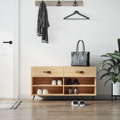 vidaXL Lavička na topánky, dub sonoma 102x35x55 cm, kompozitné drevo