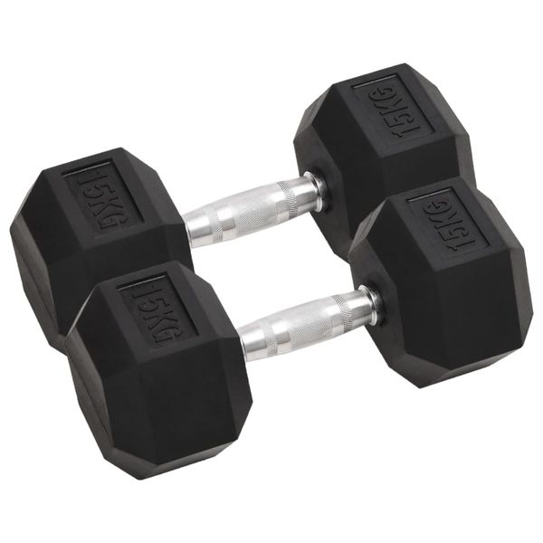 vidaXL Jednoručné činky 2 ks 30 kg celkové liatina