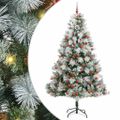 vidaXL Umelý vianočný stromček Zelená a biela 240 cm PVC, kov a plast