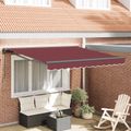 vidaXL Rám markízy Vínovo červená 350 x 250 cm Polyester s PU povrchom