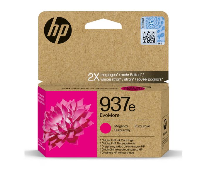 HP 937e atramentová náplň purpurová, 4S6W7NE