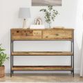 vidaXL Konzolový stôl Staré drevo 100 x 25 x 75 cm Kompozitné drevo