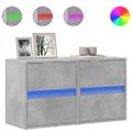 vidaXL TV nástenné skrinky s LED svetlami 2 ks betón. sivé 41x31x45 cm