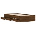 vidaXL Posteľný rám so zásuvkami hnedý dub 100x200 cm kompozitné drevo