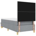 vidaXL Posteľ s pružinovým rámom Svetlosivá 190 x 90 cm látka