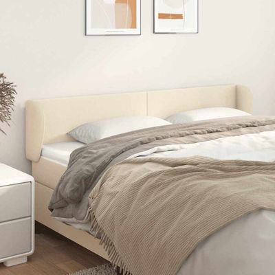 vidaXL Čelo postele so záhybmi krémový 203x23x78/88 cm umelá koža