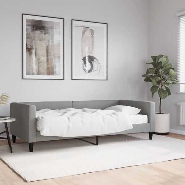 vidaXL Denná posteľ s matracom bledosivá 90x200 cm látka