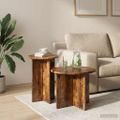 vidaXL Sada príručných stolíkov 2 ks Dymový dub Ø 45 x 35 cm
