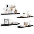 vidaXL Plávajúce nástenné police 4 ks, čierne 90x23,5x3,8 cm, MDF