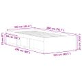 vidaXL Posteľný rám bez matraca staré drevo 100x200cm kompozitné drevo