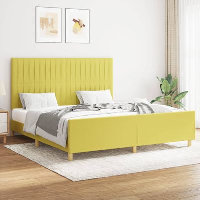vidaXL Posteľ bez matraca zelená 160x200 cm látka