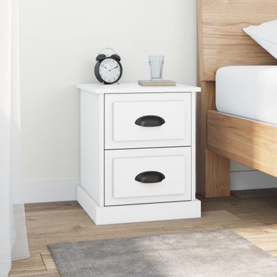 vidaXL Nočné stolíky 2 ks biele 39x39x47,5 cm spracované drevo