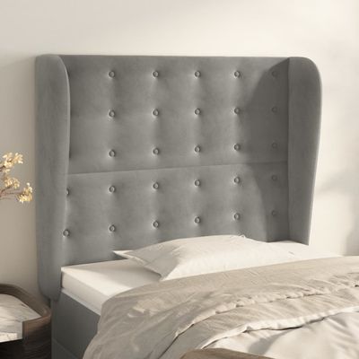 vidaXL Čelo postele so záhybmi bledosivé 83x23x118/128 cm zamat