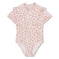 Plavky s krátkym rukávom s UPF 50+ Beige Leopard
