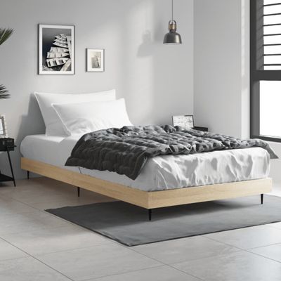 vidaXL Posteľný rám bez matraca dub sonoma 100x200 cm kompozitné drevo