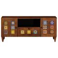 vidaXL TV skrinka s dverami Orech 105 x 33 x 46 cm Masívne mango drevo