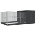 vidaXL Voliéra s nadstavcom strieborná 497x303x216 cm oceľ