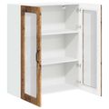 vidaXL Nástenný sklenený kabinet LUCCA Staré drevo 80 x 31 x 100 cm
