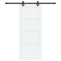 vidaXL Posuvné dvere Biela a čierna 83 x 202 cm Borovicový masív