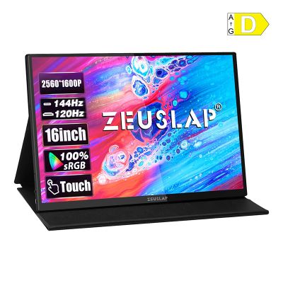 Prenosný monitor ZEUSLAP P16KT s 16-palcovým dotykovým displejom s obnovovacou frekvenciou 144 Hz