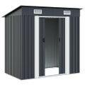 vidaXL Záhradná kôlňa, antracitová, oceľ