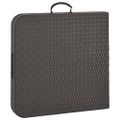 vidaXL Skladací záhradný stôl,hnedý 120x60x74cm, HDPE, ratanový vzhľad