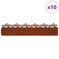 vidaXL Obrubníky trávnika 10 ks 103 x 0,05 x 22 cm Hrdzavý