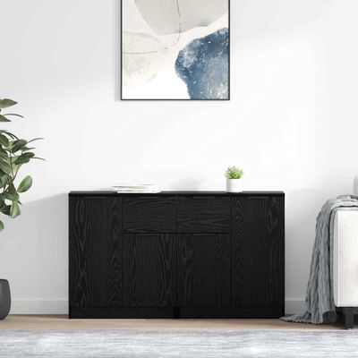 vidaXL Komody 2 pcs Čierny dub 60 x 30 x 70 cm Kompozitné drevo
