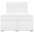 vidaXL Boxspring posteľ s matracom biela 160x200 cm umelá koža