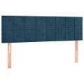 vidaXL Posteľný rám boxsping s matracom tmavomodrý 140x200 cm zamat
