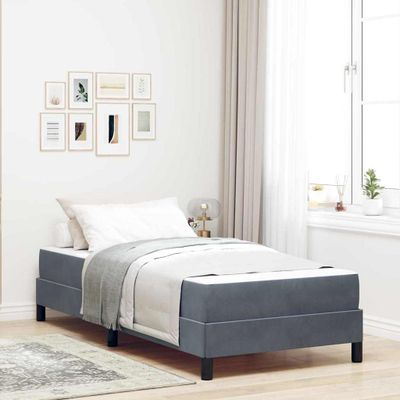 vidaXL Posteľ s pružinovým rámom Tmavo šedá 90 x 190 cm látka