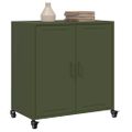 vidaXL Komoda olivovozelená 68x39x72 cm oceľ