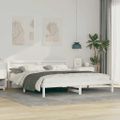 vidaXL Rám postele Biela 200 x 200 cm Masívne borovicové drevo
