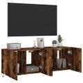 vidaXL TV nástenné skrinky s LED svetlami 2 ks dymový dub 60x35x41 cm