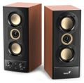 GENIUS repro SP-HF800BT/ 2.0/ Bluetooth 5.3/ 20W/ Dřevěné Reproduktory, 2.0, 20W, 3,5mm jack, Bluetooth 5.3, USB, drevené, cerno-hnedé