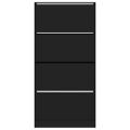 vidaXL Botník so 4 výklopnými zásuvkami čierny 80x21x163,5 cm
