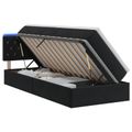 vidaXL LED úložná posteľ s matracom Čierna 90 x 200 cm Zamat