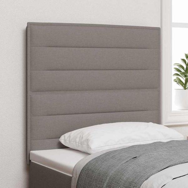 vidaXL LED hlavová doska s LED pásikmi Sivohnedá 90 cm látka