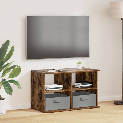 vidaXL Stojan na televízor so zásuvkou Dymová dub 79 x 40 x 48 cm