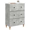 vidaXL Zásuvkový kabinet Betónovo sivá 66 x 34,5 x 90 cm