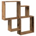 vidaXL Nástenná polica Staré drevo 80x15x78,5 cm Konštruktérske drevo