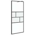 vidaXL Stena walk-in sprchy Čierna 90 x 195 x 0,5 cm Sklo a hliník